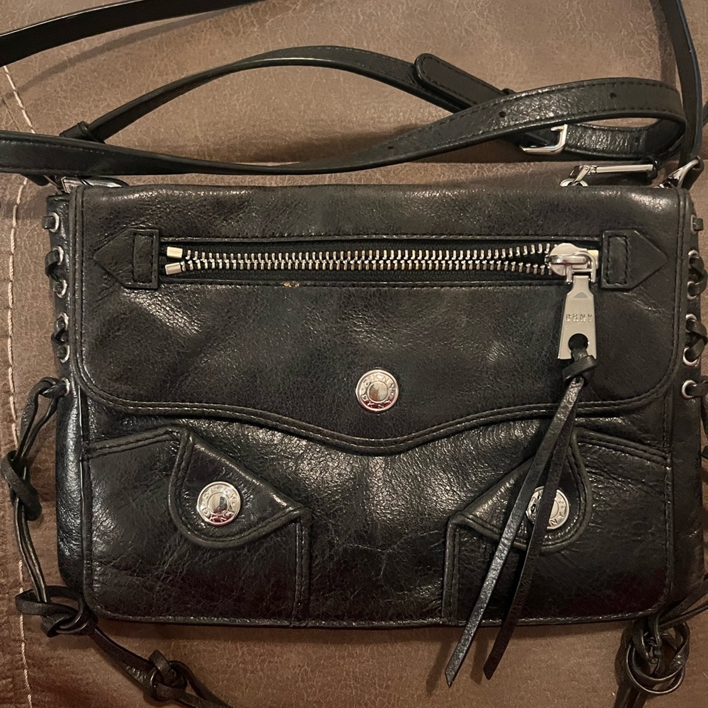 DKNY Black Leather Crossbody Bag